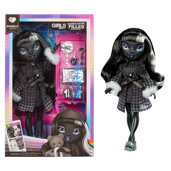 Rainbow High Shadow High Girl's Night Shanelle Onyx- Grayscale 11" Fashion Doll, Black Hair & Outfit
