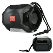Wireless BTooth Compatible Speaker Sound System Portable 5W Output FM Radio Boombox w/ LED lights