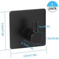 thumbnail image 5 of Gancho adhesivo de acero inoxidable, gancho de pared para baño de 4 piezas, soporte impermeable para toallas, colgador de toallas compatible con cocina, hogar y oficina, 5 of 5