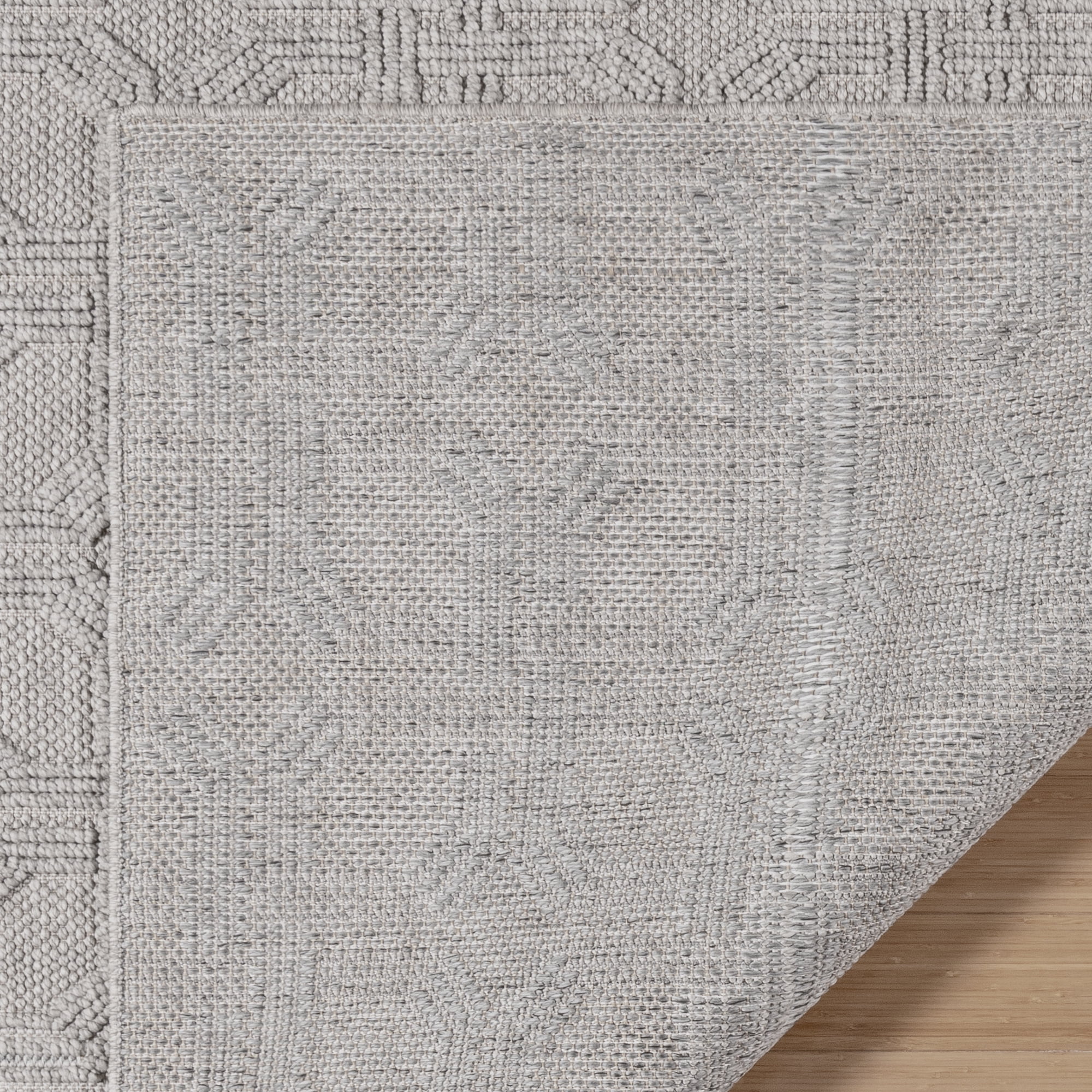 Malini Haley Light Gray Modern Geometric High-Low Area Rug, 9x13