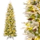 thumbnail image 1 of Árbol de Navidad flocado Costway 225 cm 913 puntas 350 luces LED blanco cálido, 1 of 4