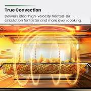 Air Fryer Oven, Large Countertop Convection Oven, 10-in-1 Combo, 6 Slices of Toast, Easy-Clean Enamel Baking Pan, Includes Recipes, Brushed Stainless Steel Finish