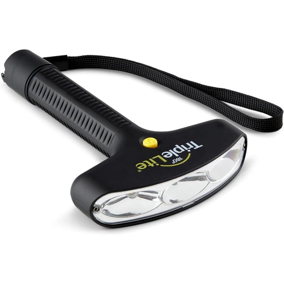 TripleLite TL300 Patented 180° Wide Beam Flashlight, 300 Lumens, Lanyard, Water Resistant, AA Battery Included, Black, 1 Count