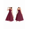 thumbnail image 2 of Women'S Summer Maxi Dress Sleeveless Sundress Strap Smocked Beach Dresses Wine Red XXL, 2 of 6