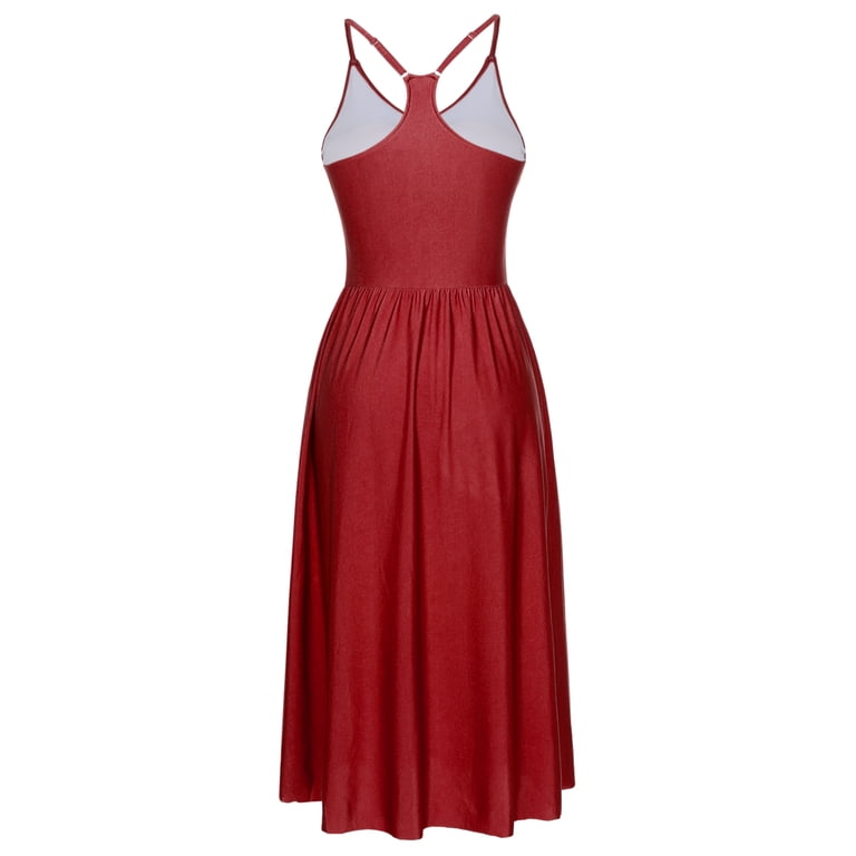 YiZYiF Womens Sleeveless Midi Golf Tennis Dress with Built in Shorts  Adjustable Sports Athletic Dress Activewear Burgundy XXL - Walmart.com