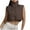 Brown, variant on ABATAB Cropped Winter Vests for Women Warm Sleeveless Puffer Quilted Gilet Lightweight Zipper High Neck Padded Waistcoat Jackets(X-Large,Orange)
