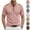 #01 Pink, variant on Corduroy Accent Polo Shirts for Men Stand Collar Short Sleeve Quarter Button Placket Casual Loose Fit Waffle Fabric Daily Wear Polo Shirts, #01 Black, XL