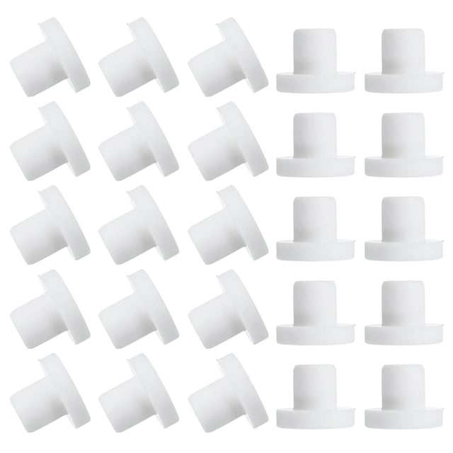 Uxcell 25 Pcs Tapón de Silicona en Forma de T, Diámetro 9.5 mm/0.37 Pulgadas, Tapón de Silicona Impermeable Reutilizable, Sellado Sólido, Tapón Redondo para Agujeros de Equipos, Blanco
