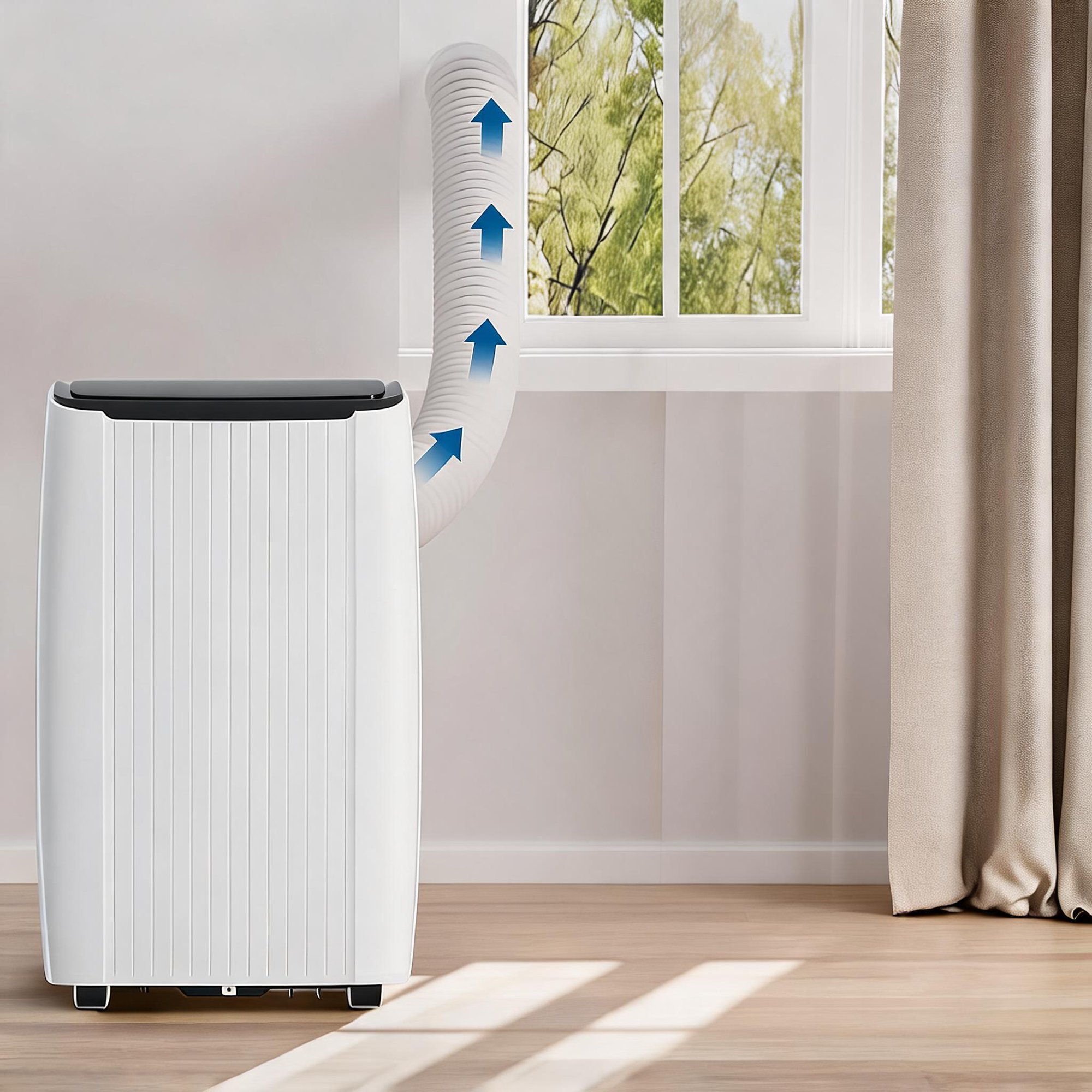 12 000 BTU Portable Air Conditioner Cools Up to 550 Sq.Ft Cooling Dehumidifier Fan Low Noise AC Unit Air Cooler with Remote Control Fits for Large Room Office Garage