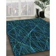 thumbnail image 3 of Ahgly Company Machine Washable Indoor Round Transitional Dark Cyan Green Area Rugs, 3' Round, 3 of 7