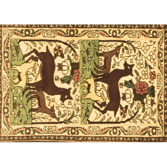 Ahgly Company Indoor Rectangle Persian Brown Traditional Area Rugs, 3' x 5'