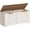 White and Brown, variant on 43.3" Storage Chest, Extra Large Wooden Trunk with Safety Hinges and Lift-Top, Shoe Bench Organizer, White and Brown