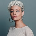 thumbnail image 5 of XIAQUJ Short Hair Wigs for Black Women Short Cuts Wigs for Black Women Short Straight Black Ladies Wigs Women's Short Curly Wig Synthetic Cut Wig Heat Grey Wigs Head Circumference 22 Inch Grey, 5 of 7