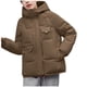 thumbnail image 1 of Parkas de manga larga para mujer, abrigo informal, cómodo, de manga larga, con cremallera y cordón, con capucha y bolsillo, con cordón, 1 of 4