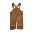 thumbnail image 1 of FOCUSNORM Toddler Baby Corduroy Suspender Rompers Kids Solid Color Strap Pockets Overalls Spring Autumn Button Down Bib Pants 6M-5T, 1 of 9