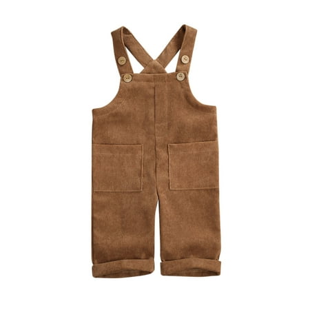 

Suanret Toddler Kids Baby Boy Girl Corduroy Romper Jumpsuit Bib Pants Overalls Summer Clothes Khaki 3-4 Years