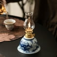 thumbnail image 5 of Daiosportswear Vintage Blue&White Ceramic Kerosene Lamp, 7x4.2x4.2in No Power Supply Desk/Outdoor/Emergency Light, Home Decor, Camping Essential, Gift Idea, 5 of 9