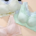 thumbnail image 4 of Timegard Summer Bras for Women Wirefree Flower Lace Full Coverage Wide Strap Comfortable Everyday Bra, 4 of 4