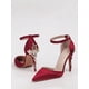 thumbnail image 1 of opean And American Style Luxurious & Women's Shoes, Stiletto High Heels With Metal Flower Decoration, Pointed Toe Satin Ankle Strap Sandals, L, 1 of 4