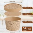 thumbnail image 2 of 50 Pack 8 oz Paper Containers with Vented Lids, Kraft Paper Food Cups, Soup Containers Cups with Lids, Disposable Bowls for Hot Soup for Storing Food or Carrying Out, 2 of 6