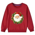 thumbnail image 4 of TFEOQRY Children Girls and Boys Christmas Sweatshirts Santa Claus Printed Long Sleeve Hoodless Sweatshirt Red, 4 of 4