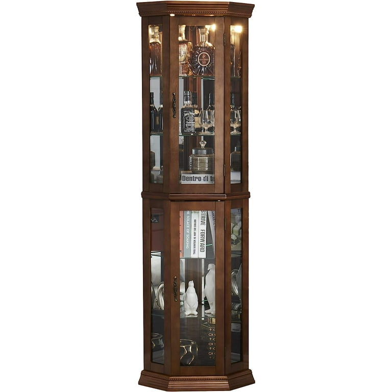Corner display case (lights up) - 62W 24D 40T (with keys) - Bodnarus  Auctioneering