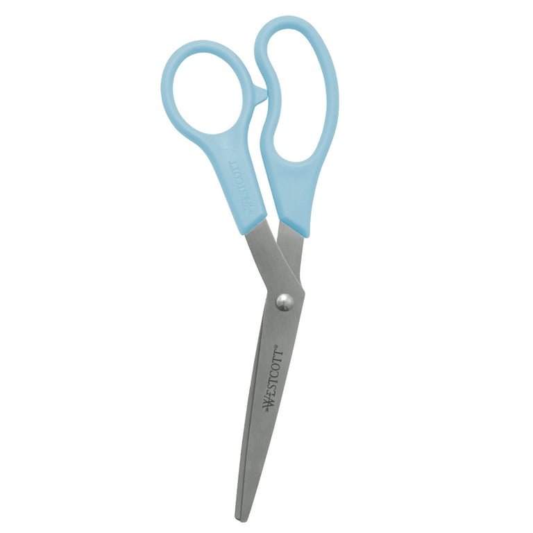 Westcott All Purpose Scissors, 8, Stainless Steel, Bent, for Office,  Assorted Colors, 3-Pack 