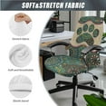 thumbnail image 3 of FKELYI Boho Mandala Dog Paw Print 3 Piece Set Office Chair Cover with Armrest Cover Stretchable Swivel Gaming Chair Protector Dustproof Boss Armchair Decor, Small, 3 of 6