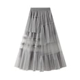 thumbnail image 4 of Sngxgn Women's Print Skirt Pleated A-Line Swing Midi Skirts(Grey,One Size), 4 of 4