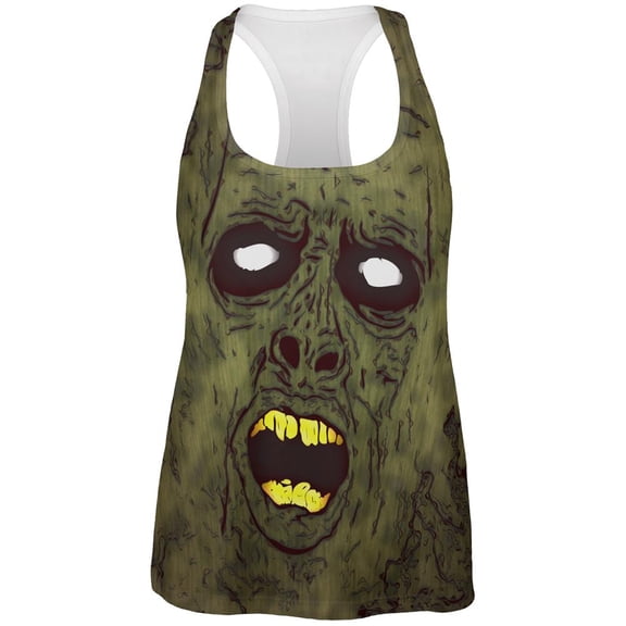 Halloween Dirty Ugly Zombie Face All Over Womens Work Out Tank Top Multi SM