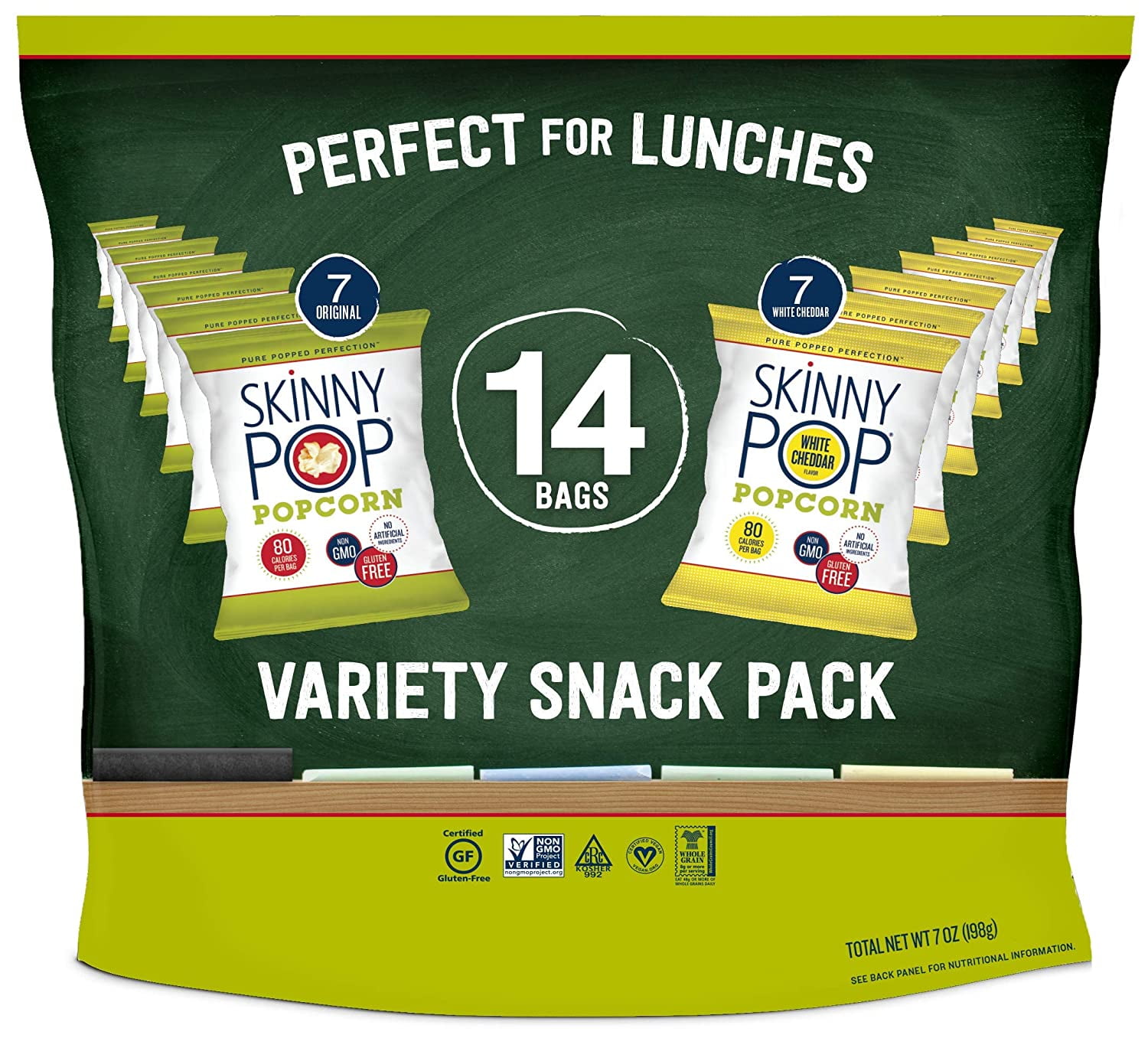 SkinnyPop Popcorn Variety Pack & White Cheddar) 14ct, 0.5oz