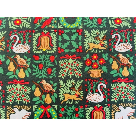 Holiday Tapestry-Evergreen Fabric-Holiday Classics-Rifle Paper Co-Cotton Steel