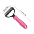 thumbnail image 4 of FEOLGEHLY Double Sided Dematting Comb for Dogs Cats - Undercoat Rake Deshedding Pet Comb with Stainless Steel Dual Teeth and Non-Slip Handle for Gentle Grooming (Pink), 4 of 7