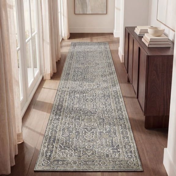 Nourison Harbor 2'2" x 6' Blue Vintage Indoor Rug