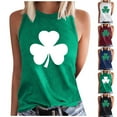 thumbnail image 5 of WREESH Women's Tank Tops St. Patrick's Day Shamrock Clovers Sleeveless T Shirts Soft, Breathable, and Trendy Crew Neck Graphic Tees for Spring/Summer, 5 of 5