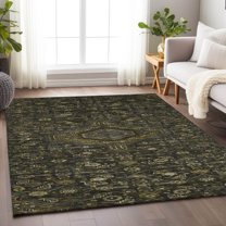 Addison Rugs Chantille Indoor/Outdoor Traditional Medallion Charcoal Washable Rectangle Rug, 9' x 12'