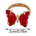 thumbnail image 2 of Ladies Fashion Creative Solid Color Butterfly Adjustable Ring With Opening, 2 of 8