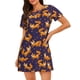 thumbnail image 1 of Balery Stars and Fox Cute Camisón de manga corta con cuello redondo para mujer, cómodo y elegante., 1 of 6