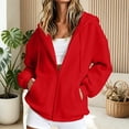 thumbnail image 2 of Sewkxo Womens Zip Up Hoodies Long Sleeve Loose Hooded Sweatshirts 2026 Casual Lightweight Jacket,Red M, 2 of 5