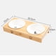 thumbnail image 4 of Comedero premium / barra de alimentación para gatos de bambú / madera 2 cuencos para tu gato para agua y comida, 4 of 8