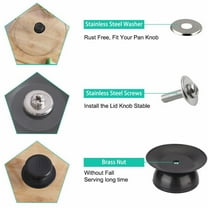 Hilingoto Clearance Pot Lid Handle, 5Pcs Easy Lifting Pot Lid Knob Handle Plastic Knobs Replacement Black Christmas Clearance