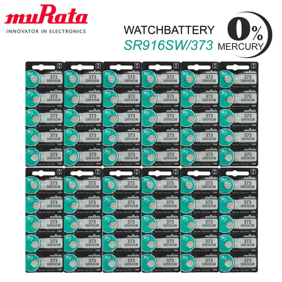 60 x MURATA 373/SR916SW Silver Oxide Batteries 1,55V