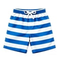 thumbnail image 4 of Rggeeun Child Boys Shorts Cute Stripes Pattern Elastic Drawstring Waist Adjustable Loose Fit Soft Breathable Wide Leg For Summer Beach Wear Comfort Bottoms,Blue,13-14 Years, 4 of 4