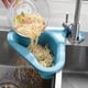 thumbnail image 4 of CHAO Cesta de filtro de agua con cuello de cisne para fregadero, colador de gran capacidad para lavar verduras para el hogar, cocina, tamaño mediano, 2 unidades, color azul, 4 of 5