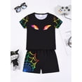 thumbnail image 3 of WIBACKER 2-Piece Summer Pajamas for Kids Boys Spider Short Sleeves Tee and Shorts Toddler Cool PJs Set Size 3-12Y, 3 of 13