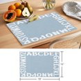 thumbnail image 6 of White Letters Placemats Set of 6 Modern Minimalist Style Sky Blue Place Mats Indoor Wipeable Table Mats Washable Cloth Dining Table Placemats for Kitchen Holiday Party Home Decor 13x19 Inch, 6 of 9