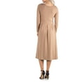 thumbnail image 2 of 24/7 Comfort Apparel Women's Midi Length Fit N Flare Pocket Dress, 2 of 4
