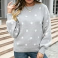 thumbnail image 4 of Xmyrz Womens Sweaters Polka Dot Printing Long Sleeve Knit Casual Holiday Pullover Sweater Cute Sweaters, 4 of 8