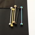 thumbnail image 3 of HOOUN Industrial Scaffold Bar Ear Piercing Twist Straight Barbell Steel Gem Opal Gift-Silver, 3 of 3