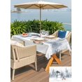 thumbnail image 4 of Outdoor Tablecloth with Umbrella Hole and Zipper, Snowman Rectangle Table Cloth 60x84 Inch Waterproof Tablecloth, Christmas Golden Snowflakes Pine Tree Forest Snowy Picnic Table Cover for Patio, 4 of 7